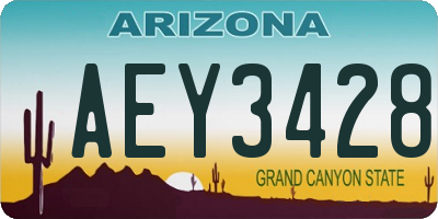 AZ license plate AEY3428