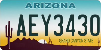 AZ license plate AEY3430