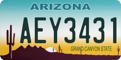 AZ license plate AEY3431