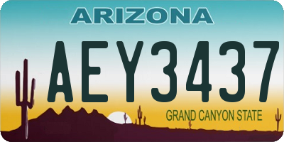 AZ license plate AEY3437
