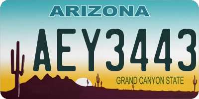 AZ license plate AEY3443