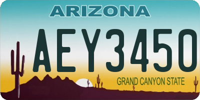 AZ license plate AEY3450