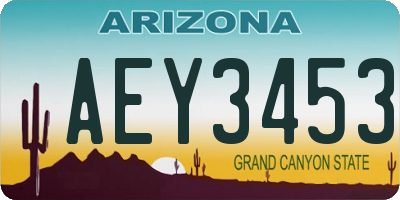 AZ license plate AEY3453