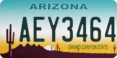 AZ license plate AEY3464