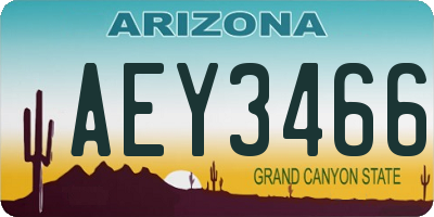 AZ license plate AEY3466