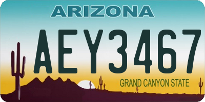 AZ license plate AEY3467