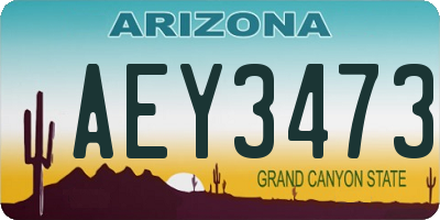 AZ license plate AEY3473