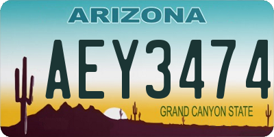 AZ license plate AEY3474