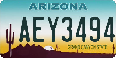AZ license plate AEY3494