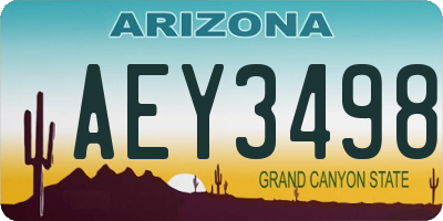 AZ license plate AEY3498