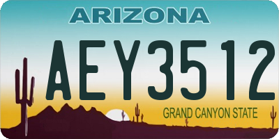 AZ license plate AEY3512