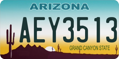 AZ license plate AEY3513