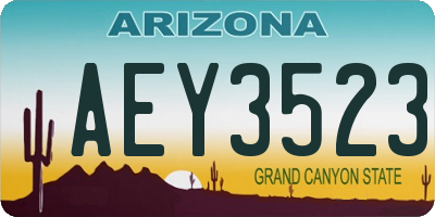 AZ license plate AEY3523
