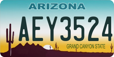 AZ license plate AEY3524