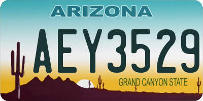 AZ license plate AEY3529