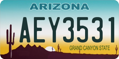 AZ license plate AEY3531