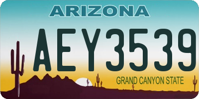 AZ license plate AEY3539