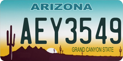 AZ license plate AEY3549