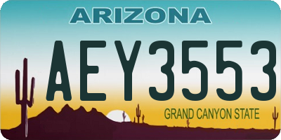 AZ license plate AEY3553