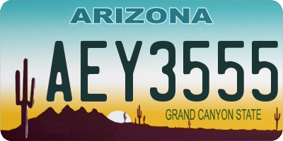 AZ license plate AEY3555
