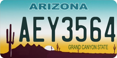 AZ license plate AEY3564