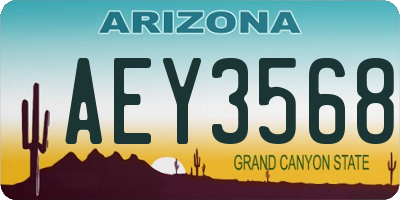 AZ license plate AEY3568