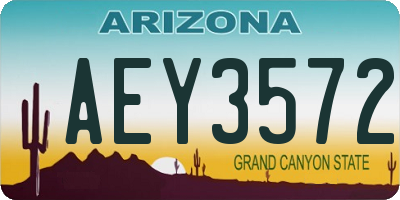 AZ license plate AEY3572
