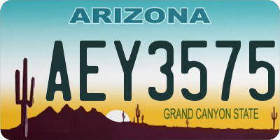 AZ license plate AEY3575