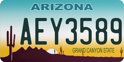 AZ license plate AEY3589