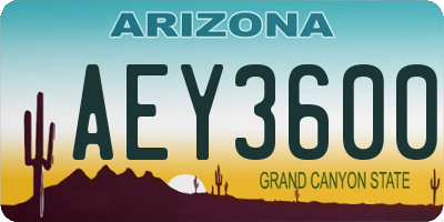 AZ license plate AEY3600