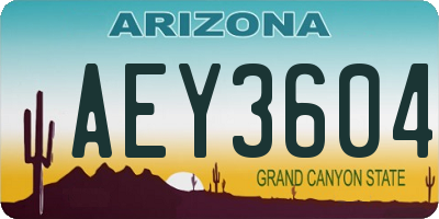 AZ license plate AEY3604