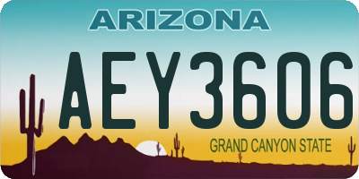 AZ license plate AEY3606