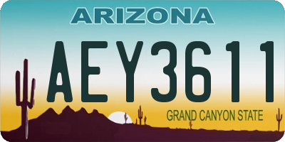 AZ license plate AEY3611