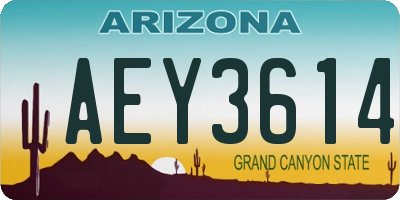 AZ license plate AEY3614