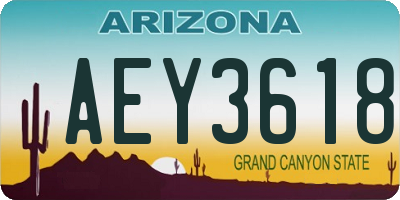 AZ license plate AEY3618
