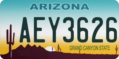AZ license plate AEY3626