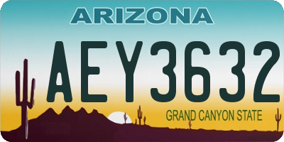 AZ license plate AEY3632