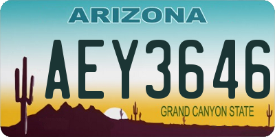 AZ license plate AEY3646