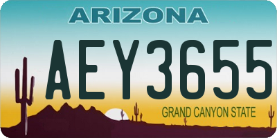 AZ license plate AEY3655