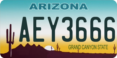 AZ license plate AEY3666