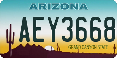 AZ license plate AEY3668