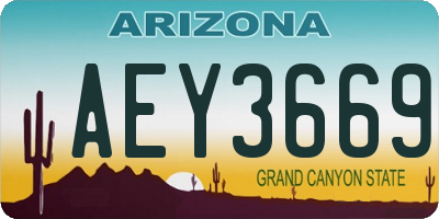 AZ license plate AEY3669