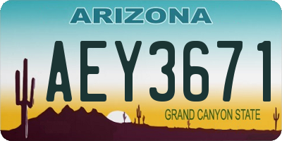 AZ license plate AEY3671