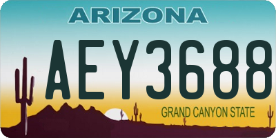 AZ license plate AEY3688