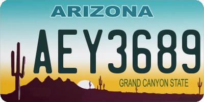 AZ license plate AEY3689