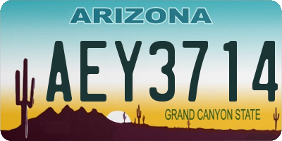 AZ license plate AEY3714