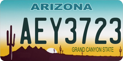 AZ license plate AEY3723