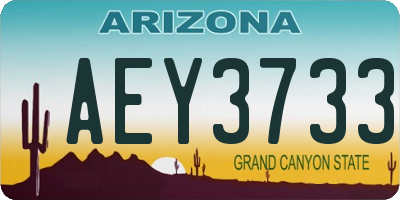 AZ license plate AEY3733
