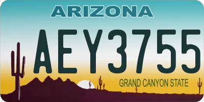 AZ license plate AEY3755
