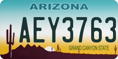 AZ license plate AEY3763